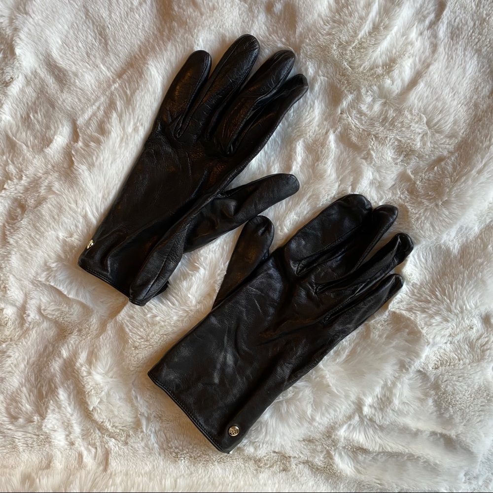 Kate Spade Black Leather Gloves - XL